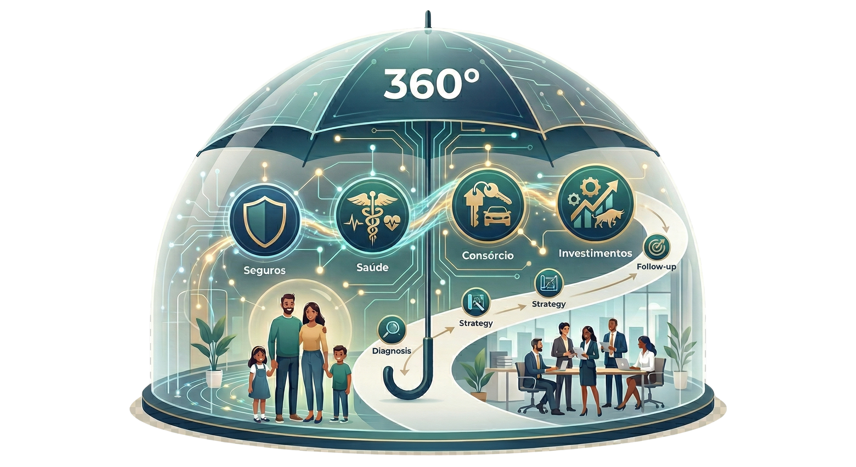 Consultoria 360º — proteção integrada para família e patrimônio